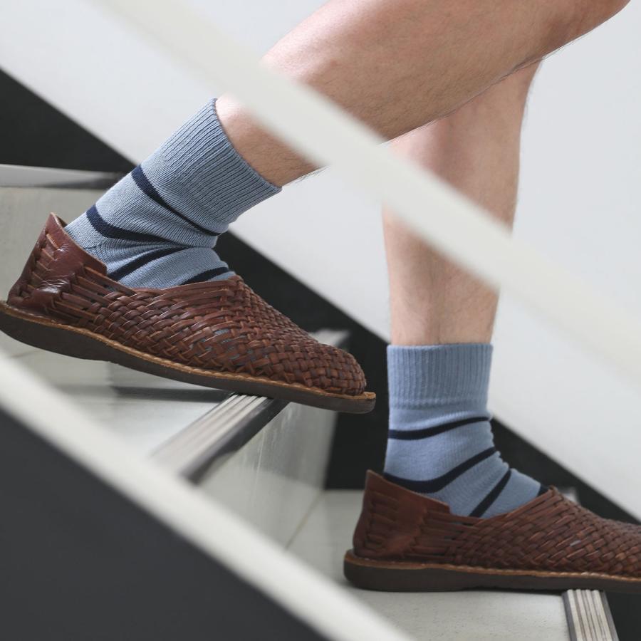 靴下 ソックス メンズ OBSCURE SOCKS M BOUGAINVILLEA オブスキュアソックス ブーゲンビリア （メンズ） 25-28cm 春 夏 ボーダー 日本製 | OBSCURE SOCKS | 13