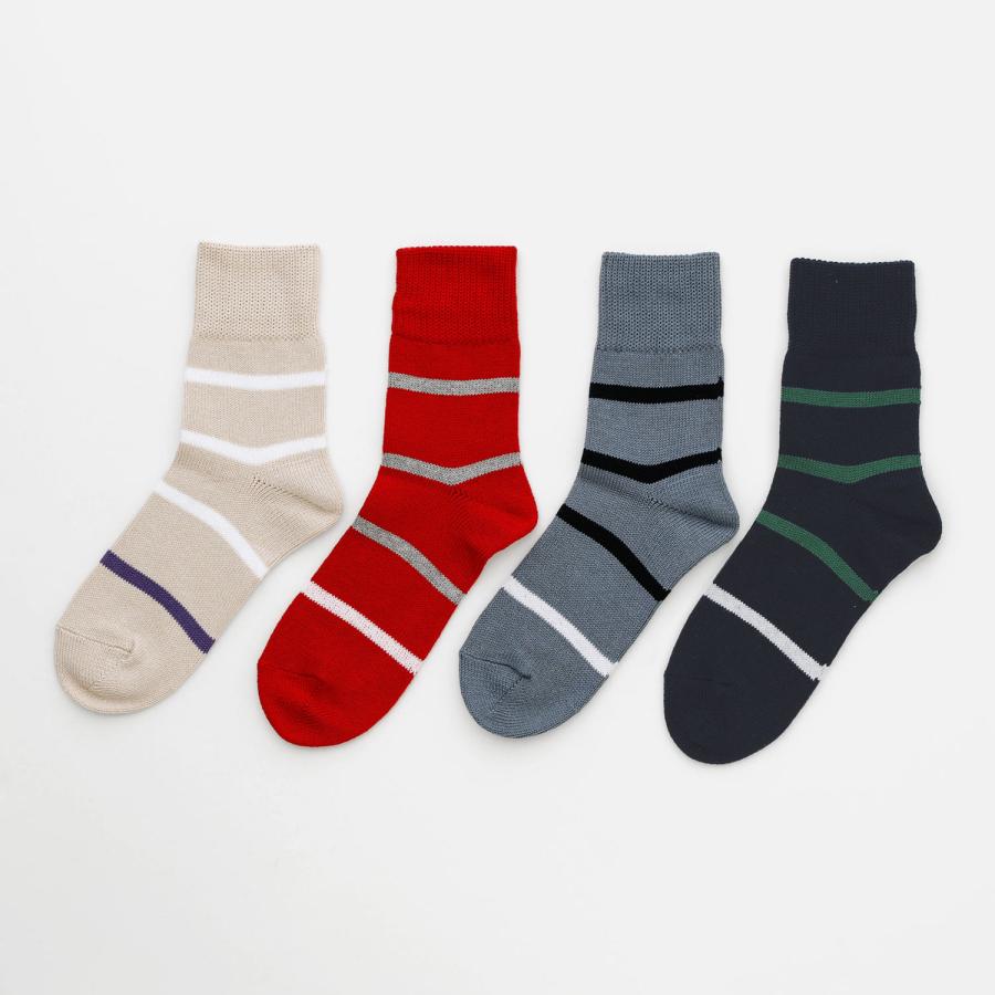 靴下 ソックス レディース OBSCURE SOCKS W BOUGAINVILLEA オブスキュアソックス ブーゲンビリア （レディース） 23-25cm 春 夏 ボーダー 日本製 | OBSCURE SOCKS | 10