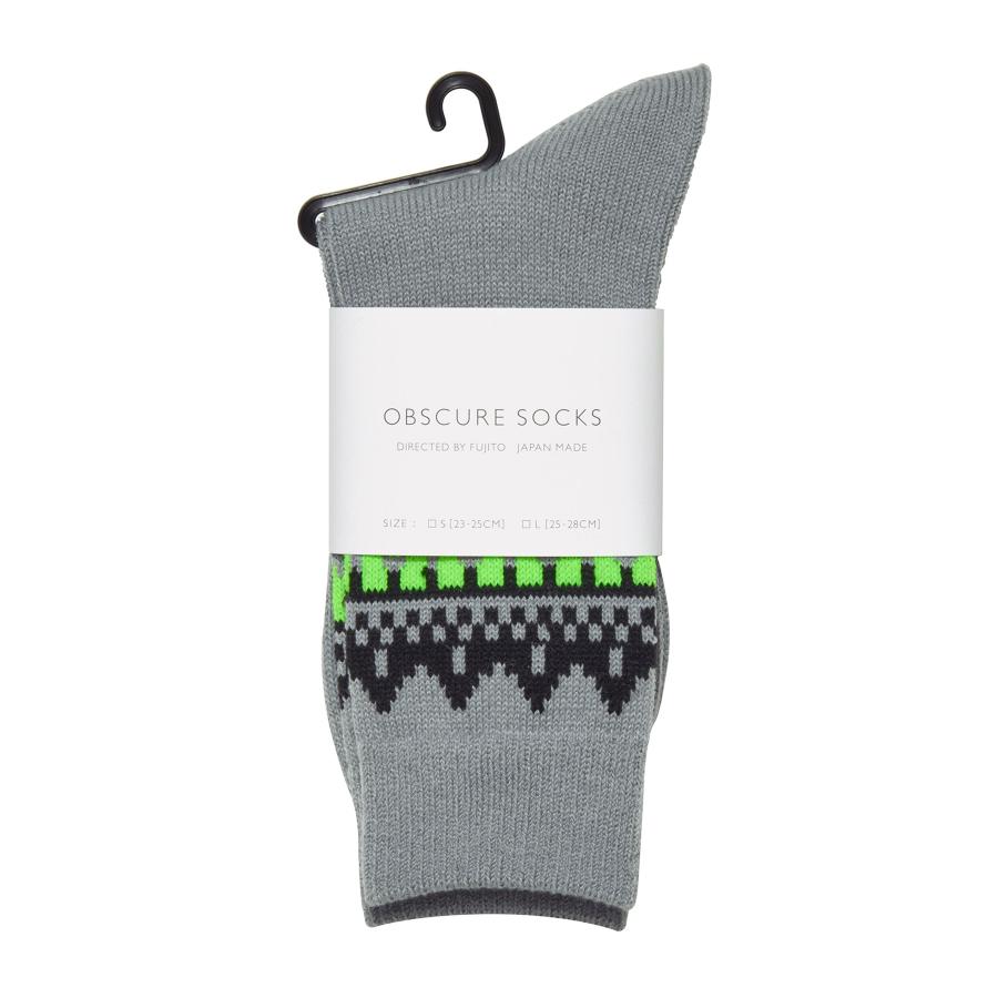 靴下 メンズ / OBSCURE SOCKS オブスキュアソックス FREESIA Men’s フリージア メンズ / 25.0cm-28.0cm フェアアイル柄 ローゲージ コットン 綿 日本製 | OBSCURE SOCKS | 08