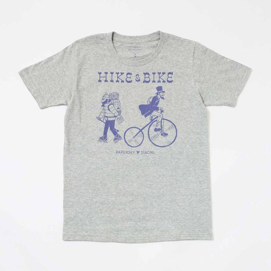 Tシャツ メンズ レディース PAPERSKY HIKE & BIKE T GY ペーパースカイ ハイク アンド バイク Tシャツ グレー 半袖 おしゃれ かわいい カジュアル 綿100% | HIGHTIDE