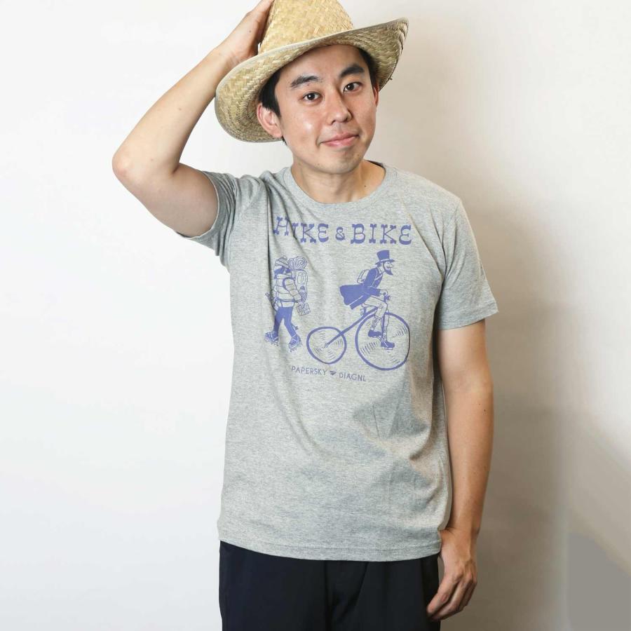 Tシャツ メンズ レディース PAPERSKY HIKE & BIKE T GY ペーパースカイ ハイク アンド バイク Tシャツ グレー 半袖 おしゃれ かわいい カジュアル 綿100% | HIGHTIDE | 05