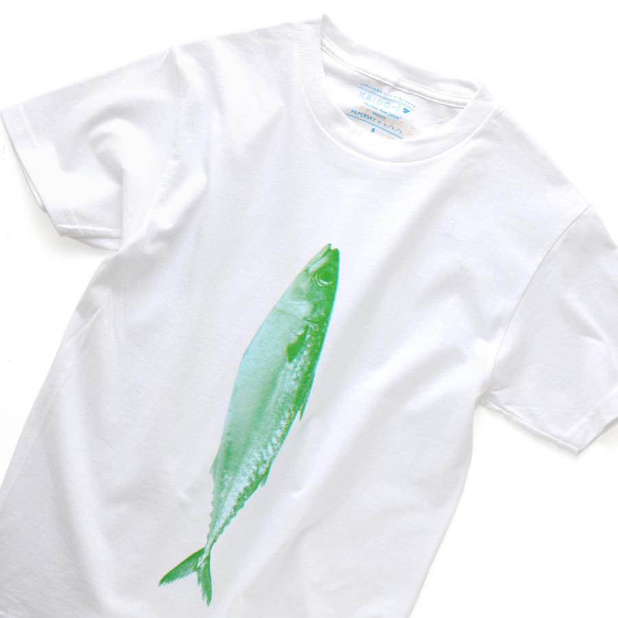 Tシャツ PAPERSKY ペーパースカイ SABA T サバTシャツ 半袖 メンズ レディース 魚 鯖 サバ 綿100% 白 | PAPERSKY | 06