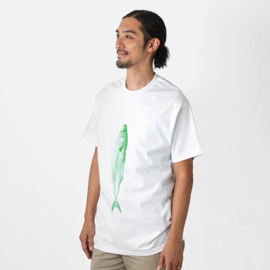 Tシャツ PAPERSKY ペーパースカイ SABA T サバTシャツ 半袖 メンズ レディース 魚 鯖 サバ 綿100% 白 | PAPERSKY | 08