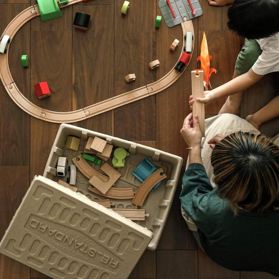 収納ボックス モールデッドパルプボックス 収納ケース フタ付き ふた 靴 シューズ 衣類 おもちゃ 雑誌 整理 おしゃれ 積み重ね 幅45 高さ15 奥行35 cm 隙間収納 | HIGHTIDE | 13