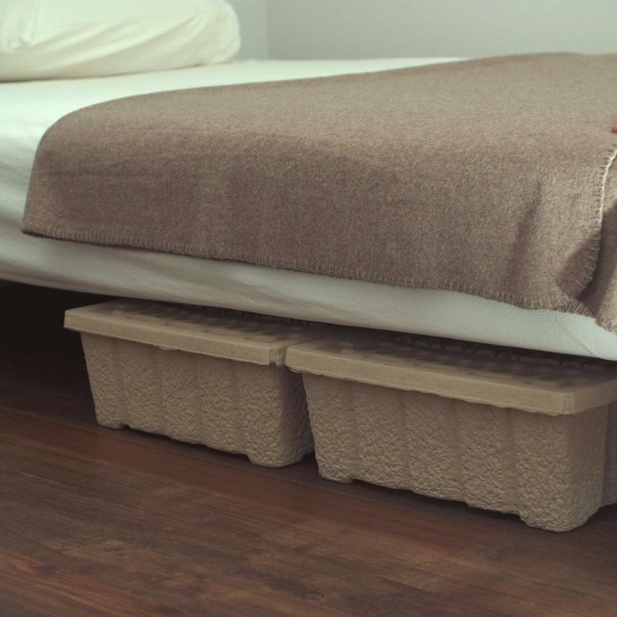 収納ボックス モールデッドパルプボックス 収納ケース フタ付き ふた 靴 シューズ 衣類 おもちゃ 雑誌 整理 おしゃれ 積み重ね 幅45 高さ15 奥行35 cm 隙間収納 | HIGHTIDE | 09