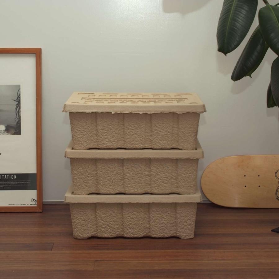 収納ボックス モールデッドパルプボックス S 収納ケース フタ付き ふた 靴 シューズ 衣類 おもちゃ 雑誌 おしゃれ 積み重ね 幅40 高さ15 奥行30 cm 隙間収納 | HIGHTIDE | 10