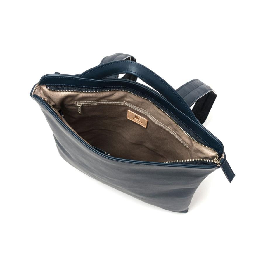 メンズ リュック TRION トライオン マチなしバックパック B4 レザー 本革 ビジネス 通勤 スリム 薄い B4対応 16インチPC対応 レディース | HIGHTIDE | 09