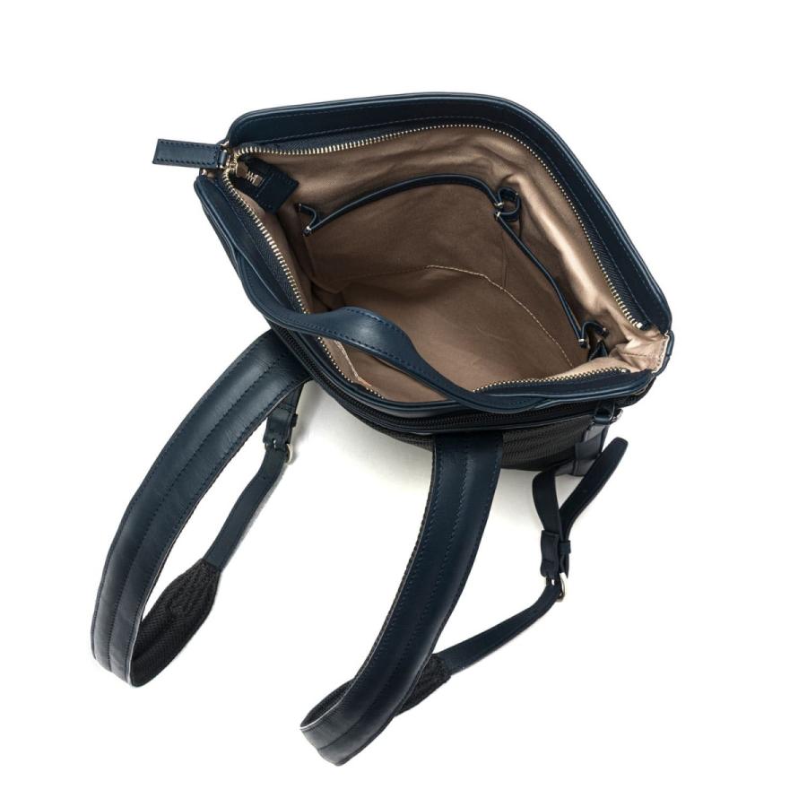 メンズ リュック TRION トライオン マチなしバックパック B4 レザー 本革 ビジネス 通勤 スリム 薄い B4対応 16インチPC対応 レディース | HIGHTIDE | 10