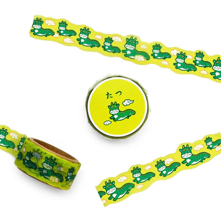 マスキングテープ ニューレトロ マスキングテープ（辰）マステ シール 手帳 辰 2024 新年 正月 干支 たつ 文房具 昭和レトロ 雑貨 | HIGHTIDE