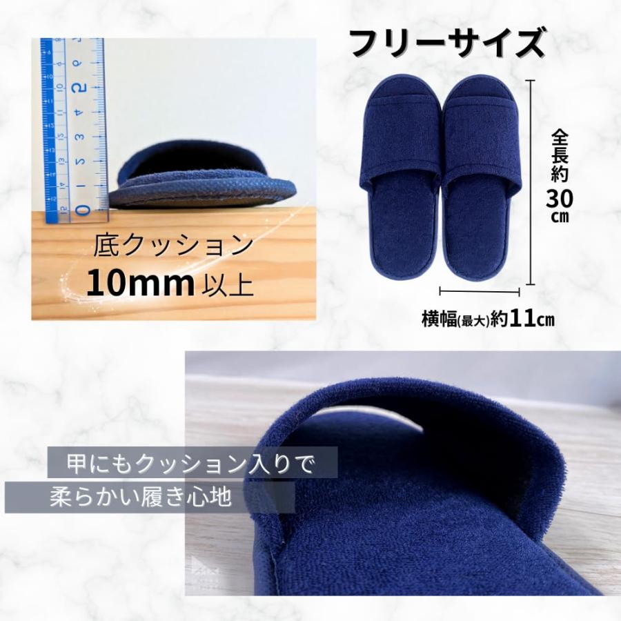 捨てるのがもったいない 使い捨てスリッパ 個包装【タオル生地】10足
