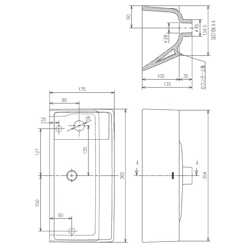 TOTO TOTO L50D＃SC1 壁掛手洗器（角形） ※陶器のみ : 広瀬トータル