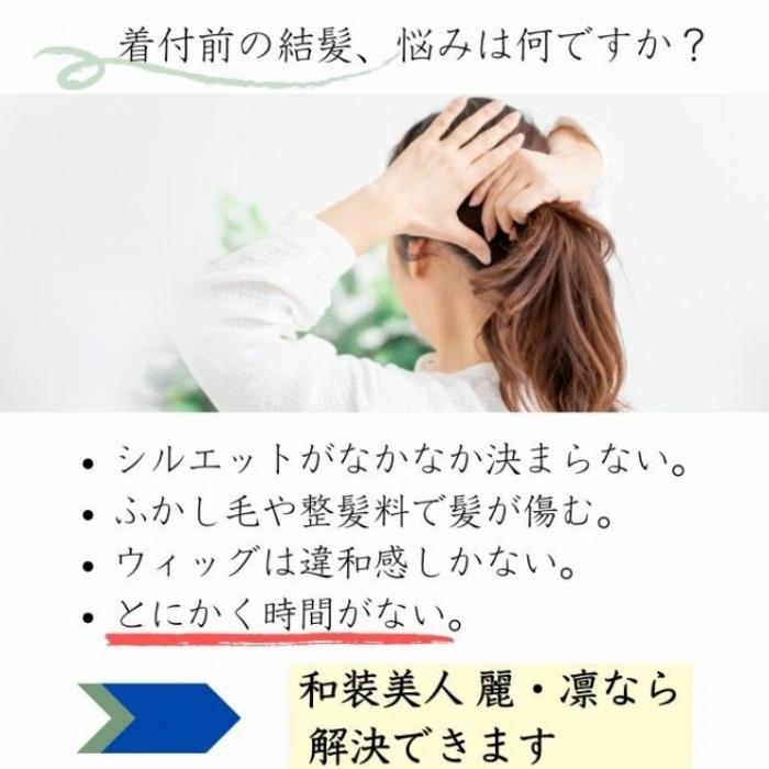 和装ウィッグ 和装ヘアピース 和装シニヨン【和装美人・麗と凛】 和装 自然 お団子 シニヨン ポイントウィッグ 部分ウィッグ_3