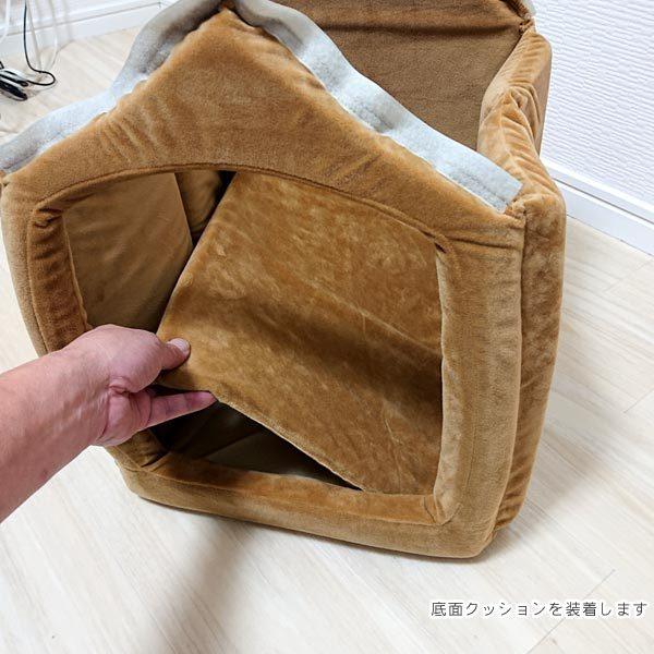 ペットハウス 洗える ビスケット柄 ペットベッド ドーム型 ペット