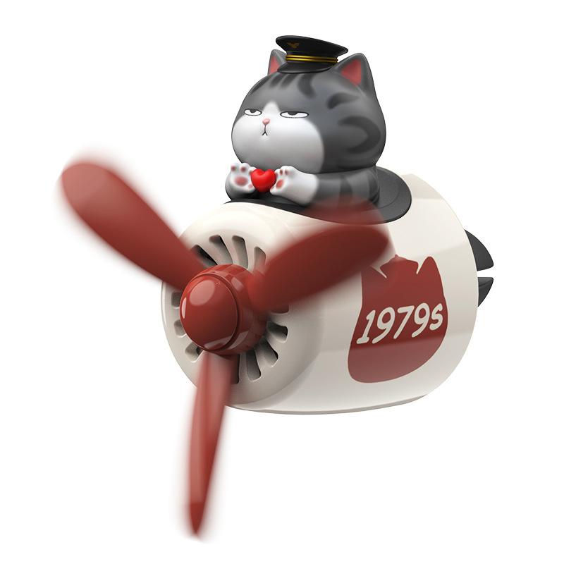 ネコパイロット車用芳香剤 猫 アロマディフューザー 車載クリップ式 除