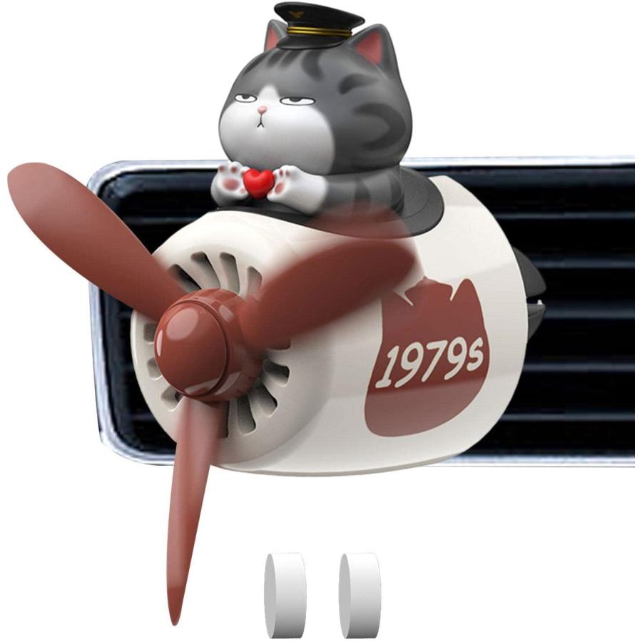 ネコパイロット車用芳香剤 猫 アロマディフューザー 車載クリップ式 除