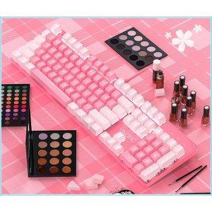 ゲーミングキーボード レディース 有線 桜ピンク 104キー 可愛い バックライト付き パソコン Pc ゲーミング キーボード 女性人気 個性 青軸 Hu 株式会社フビライ 通販 Yahoo ショッピング