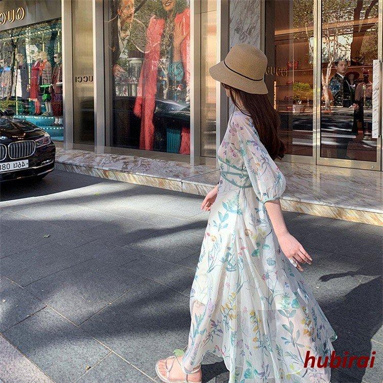 国際ブランド Aラインワンピ 五分袖ワンピース 夏 葉柄 花柄 マキシ きれいめ レディース ワンピース ロング丈ワンピース 韓国風 50代 40 30 上品 オシャレ 着痩せ ワンピース サイズ L Www We Job Com