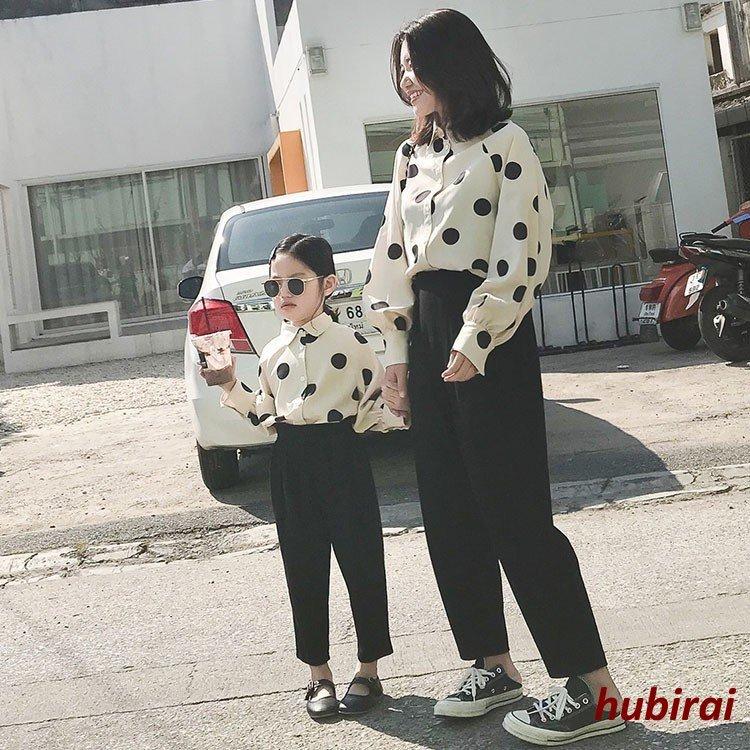 注目ショップ ブランドのギフト 長袖 春夏 親子ペアセット 親子お揃い レディース セットアップ ドット ズボンセット カジュアル きれいめ 新作 ゆったり 韓国風 お洒落 セットアップ サイズ L Www We Job Com