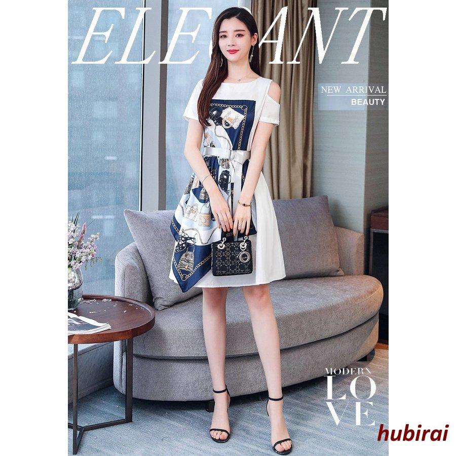 別倉庫からの配送 韓国風 Aラインワンピ 半袖肩出ワンピース ベルト夏 きれいめ レディース ワンピース ロング丈ワンピース 50代 40 オシャレ上品30 着痩せ ワンピース 色 ブルー Www We Job Com