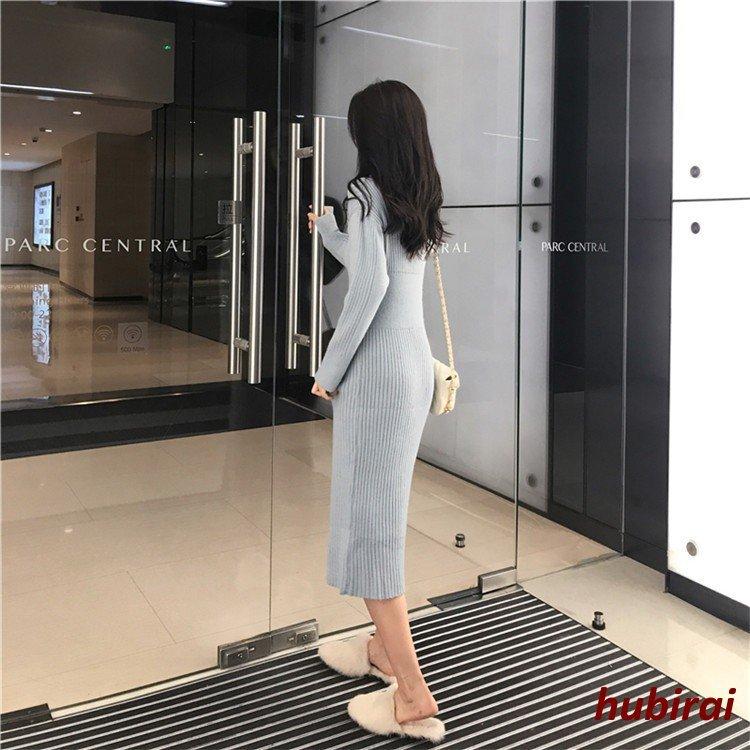 人気定番 レディース ニットワンピース 長袖 膝丈 秋冬 メリヤス セーター オフィス カシュクール 無地 メリヤス ワンピース Vネック 韓国風 着痩せ 上品 大人 通勤 ワンピース 色 グリーン Www We Job Com