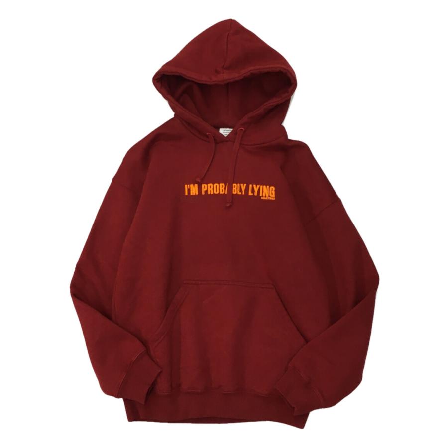 美品 ヴェトモン パーカー I'm PROBABLY LYING レッド レディース SIZE