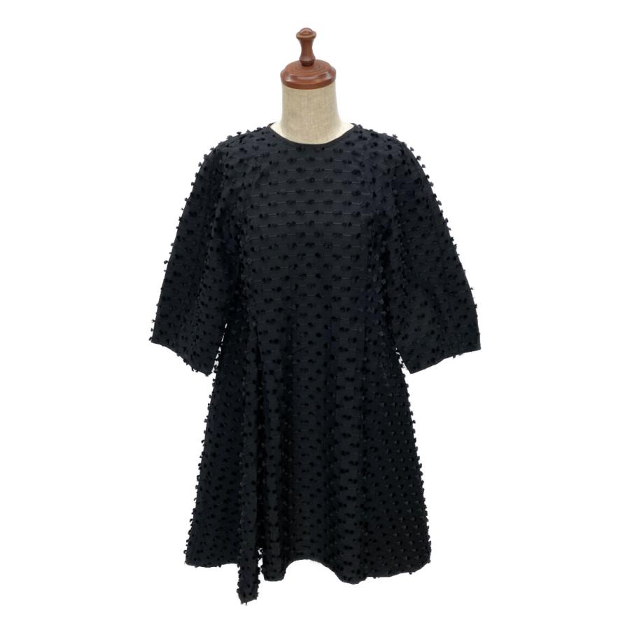 美品 セシリーバンセン 半袖ワンピース ブラック 17AW 