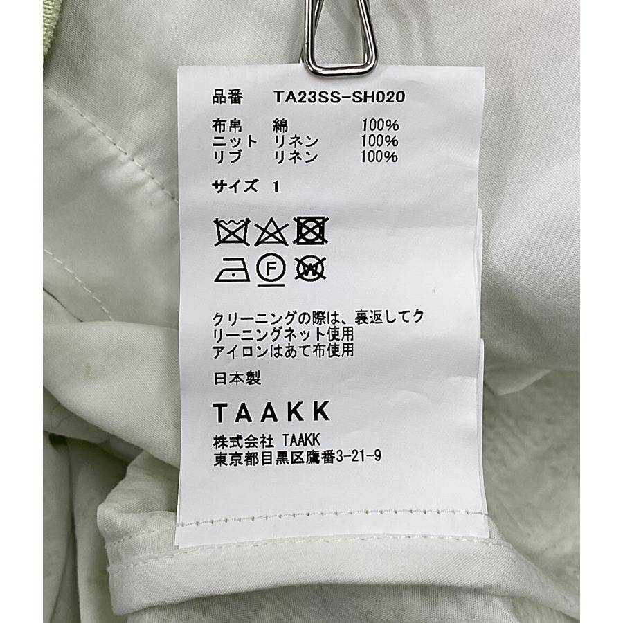 ターク 長袖シャツ ニットカーディガン ホワイト×グリーン 23SS メンズ 