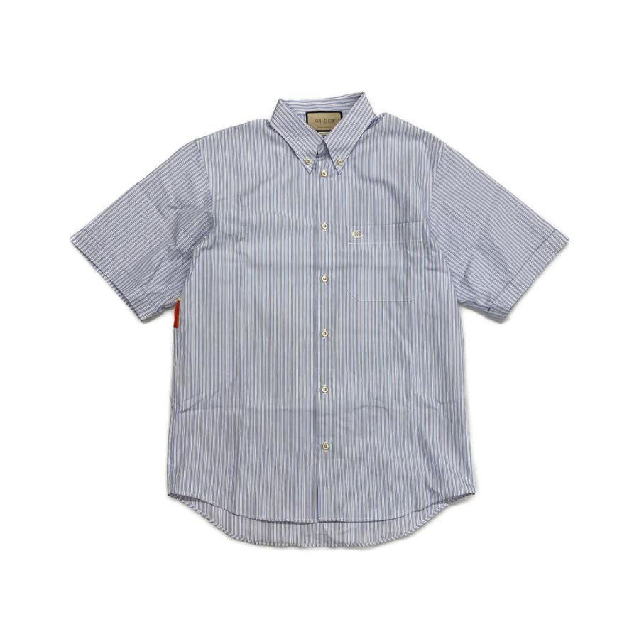 美品 グッチ 長袖シャツ ストライプコットンシャツ 23SS メンズ SIZE 
