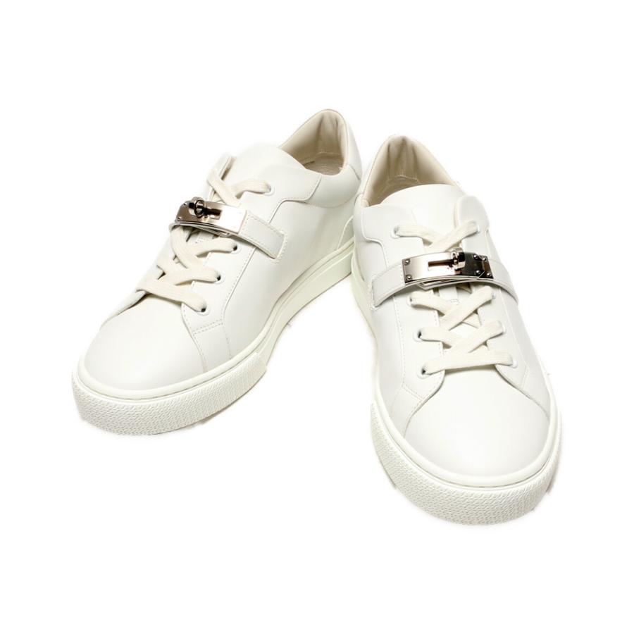 エルメス スニーカー ケリーベルト ホワイト レディース SIZE 40.5