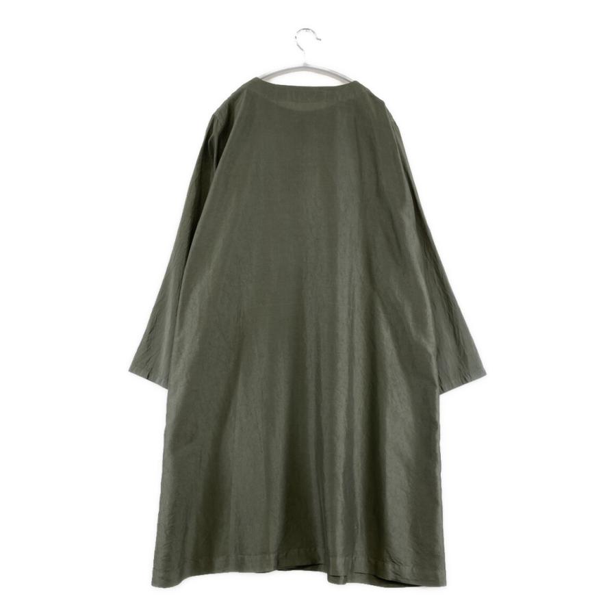 YACCOMARICARDヤッコマリカルド コットンリネンロングシャツワンピース ヤッコマリカルド 長袖ワンピース グリーン レディース SIZE N