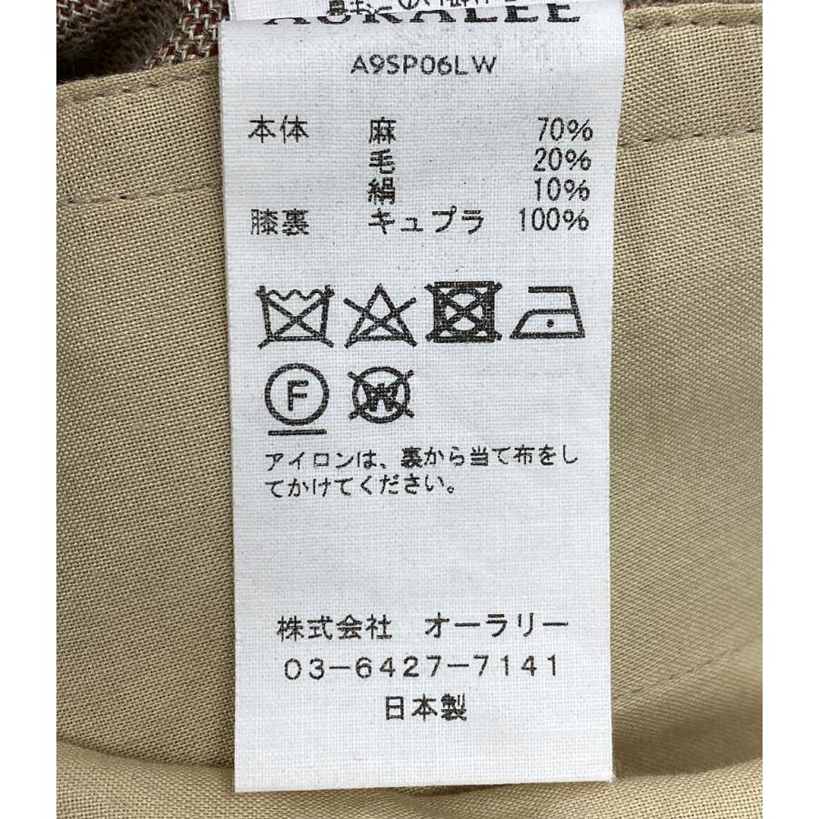 オーラリー パンツ リネン混 ストライプ レディース SIZE 2