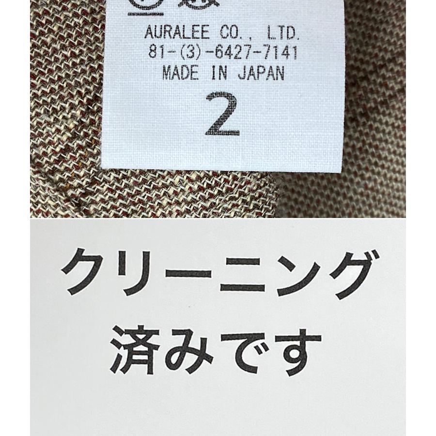 5174【訳アリ】オーラリー　サマーウールスラックス ストライプ リネン混 5174【訳アリ】オーラリー サマーウールスラックス ストライプ