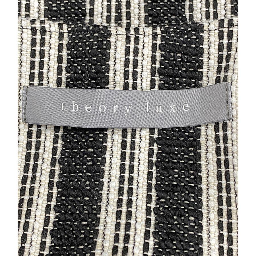 セオリーリュクス ノーカラーコート ブラック ストライプ 03-5309600