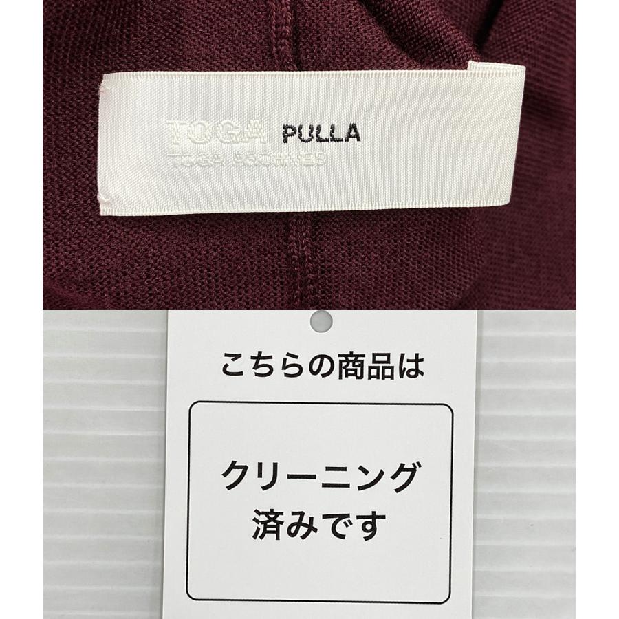 トーガプルラ ハイネックニットワンピース ボルドー ハイゲージ 薄手 