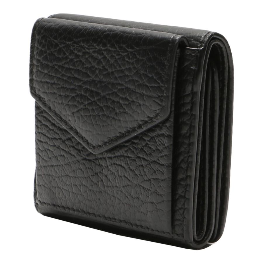 メゾンマルジェラ 二つ折り財布 4ステッチ ブラック レザー メンズ