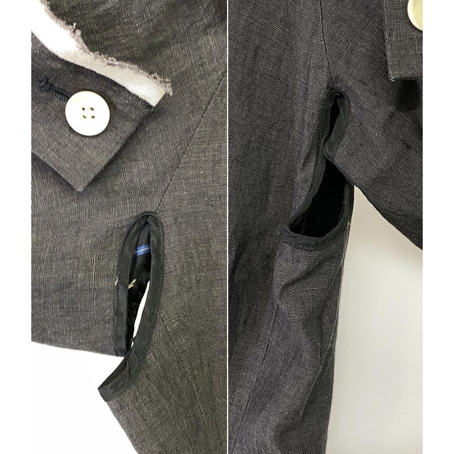 美品＊ヨウジヤマモトファム ウールギャバ 薄手 ロングジャケット 1 グレー ヨウジヤマモトプールオム ロングジャケット Collection 24ss HS