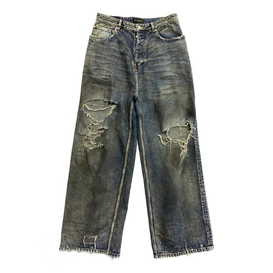 バレンシアガ デニムパンツ ダメージ加工 BAGGY PANTS バレンシアガ デニムパンツ ダメージ加工 BAGGY PANTS