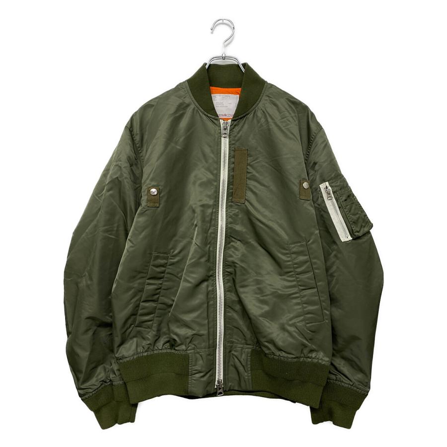 sacai サカイ MA-1 ボンバー ブルゾン SCM-051 カーキ 3 sacai（サカイ） 【美品】 | 2021AW | MA-1 Bomber Jacket / 異素材