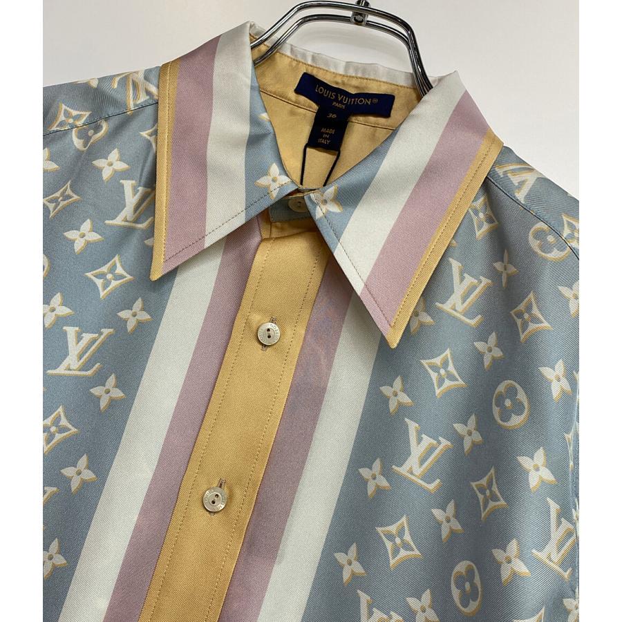 LOUIS VUITTON ルイヴィトン ロゴ シルク 長袖シャツ sizeXL LOUIS VUITTON ルイヴィトン ロゴ シルク 長袖シャツ sizeXL