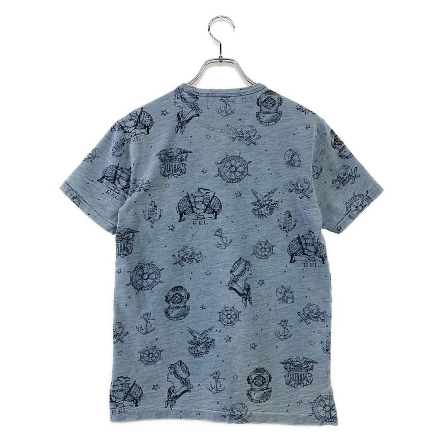 ダブルアールエル 半袖Tシャツ ヘンリーネック 総柄 メンズ