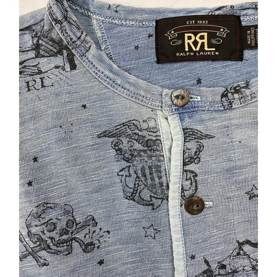 ダブルアールエル 半袖Tシャツ ヘンリーネック 総柄 メンズ