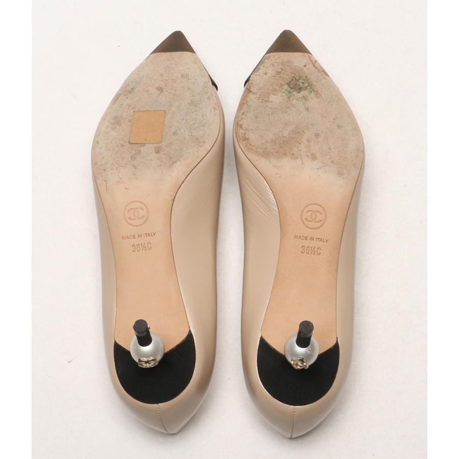 CHANEL パール　ロゴ付き　パンプス　ベージュ・ブラック　39 1/2 楽天市場】シャネル パンプス レディース G34249/PEARL シューズ 靴