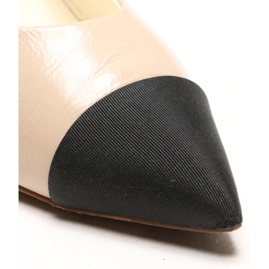 シャネル パンプス ココパール付パンプス ベージュバイカラー