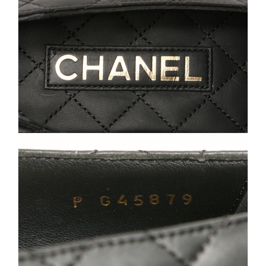 CHANEL 【美品】ブラックレザー ハイヒール36（23cm） Chanel Shoes Heels Black Leather Size 36.5 Finition Main