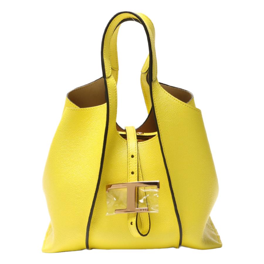 【TOD'S】ハンドバッグ　Tタイムレス　イエロー【新品未使用】 美品 トッズ ハンドバッグ タイムレス・ミニ 2Wayイエロー