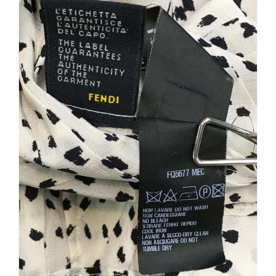 フェンディ スカート ホワイト ドット柄 レディース SIZE 38
