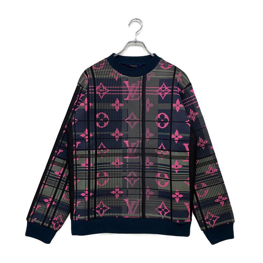ルイヴィトン サイズ:L  HKY75WZRW モノグラムジャガードスウェット 中古 OM10 美品 ルイヴィトン スウェットシャツ モノグラムジャガード HKY75WZRW