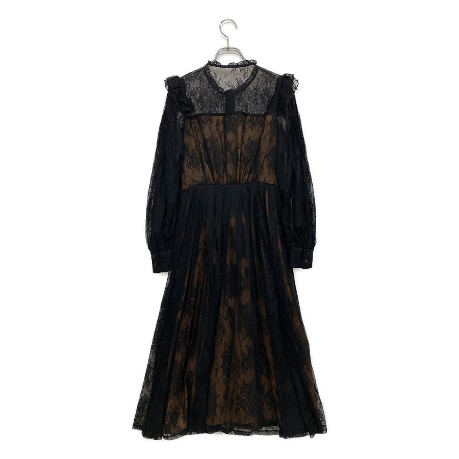 ハーリップトゥ レースワンピース ブラック 長袖 レディース SIZE S