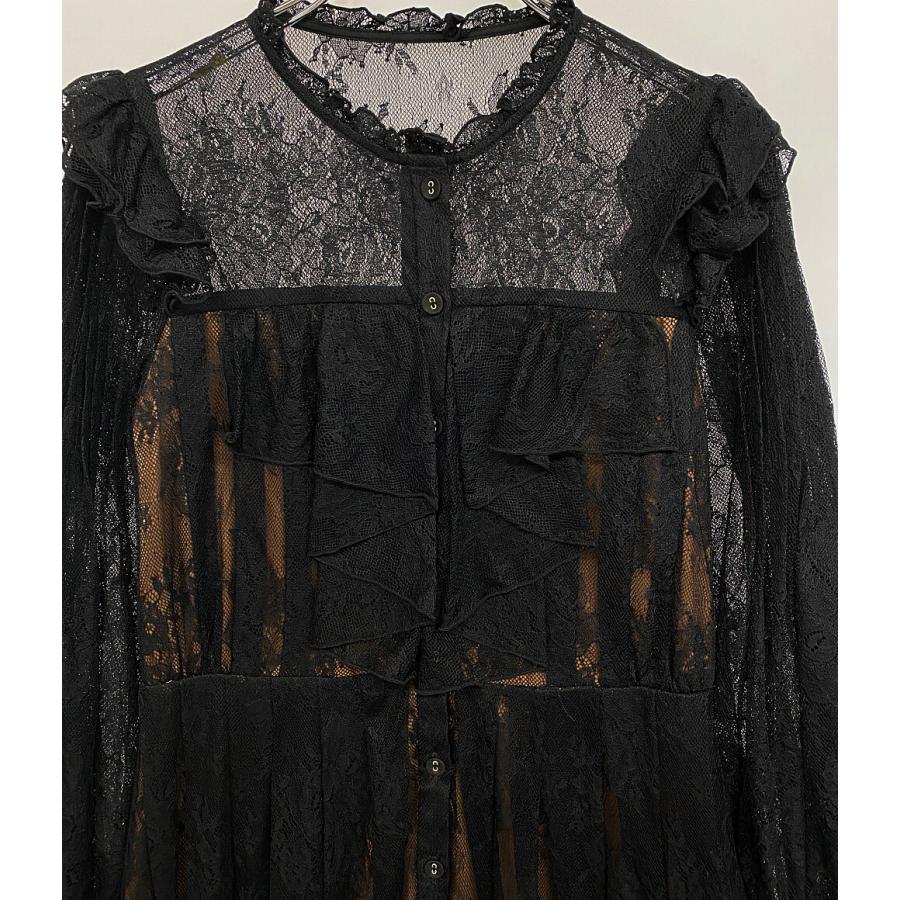 ハーリップトゥ レースワンピース ブラック 長袖 レディース SIZE S