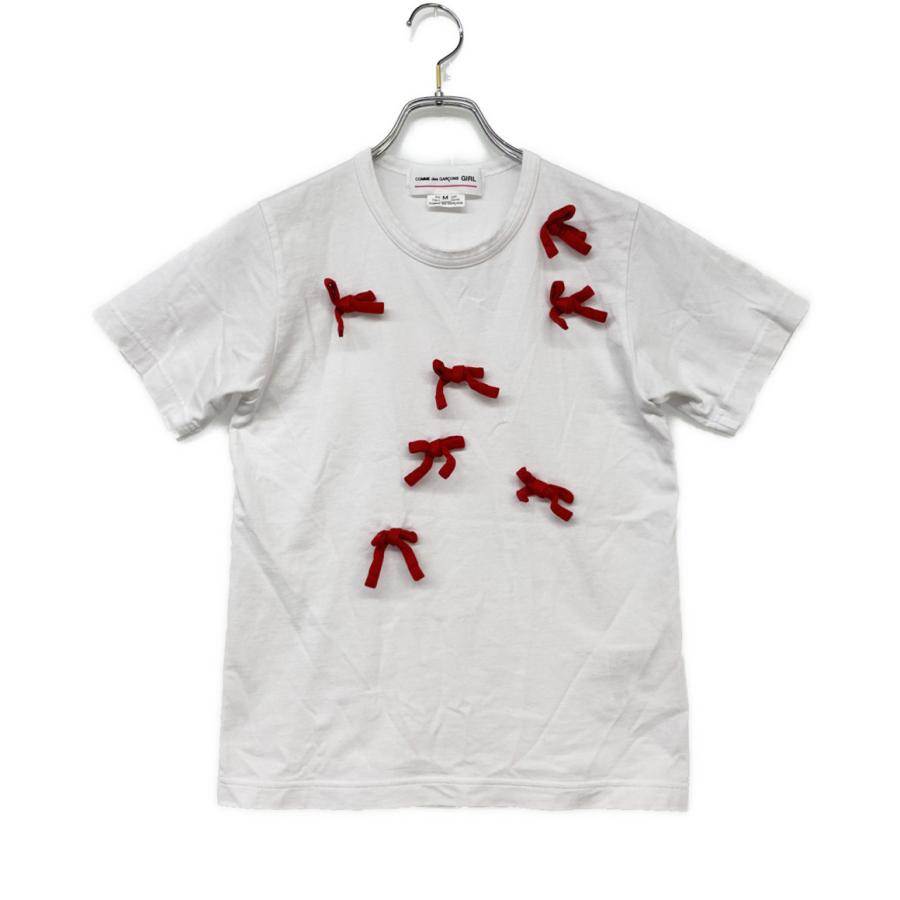 コムデギャルソンガール リボンTシャツ M コムデギャルソンガール 半袖Tシャツ リボン NT-T006